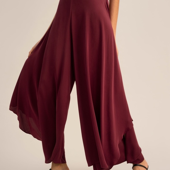 Lilysilk Wide-Legged Silk Fig Pants in Oxblood, Size 27 - Picture 4 of 9